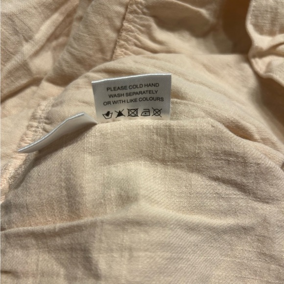 *NWT* Girl And The Sun Bask Frill Sleeveless Beige Mini Dress, Size Small - Picture 13 of 13